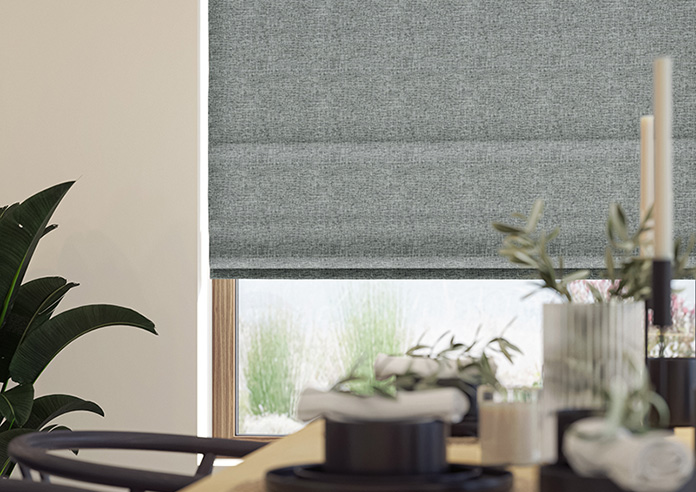 Atina (Blackout), Mottled Black - Motorised Roman Blind - Image 5